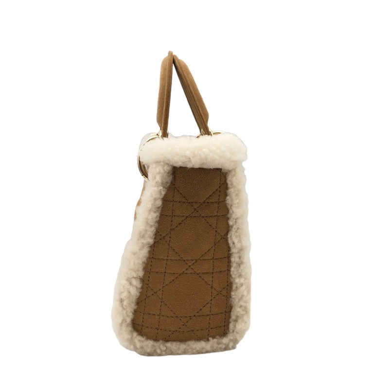 クリスチャン・ディオール Christian Dior レディースディオールミニ M0505 ベージュｘシルバー金具 カナージュムートン レディース ハンドバッグ