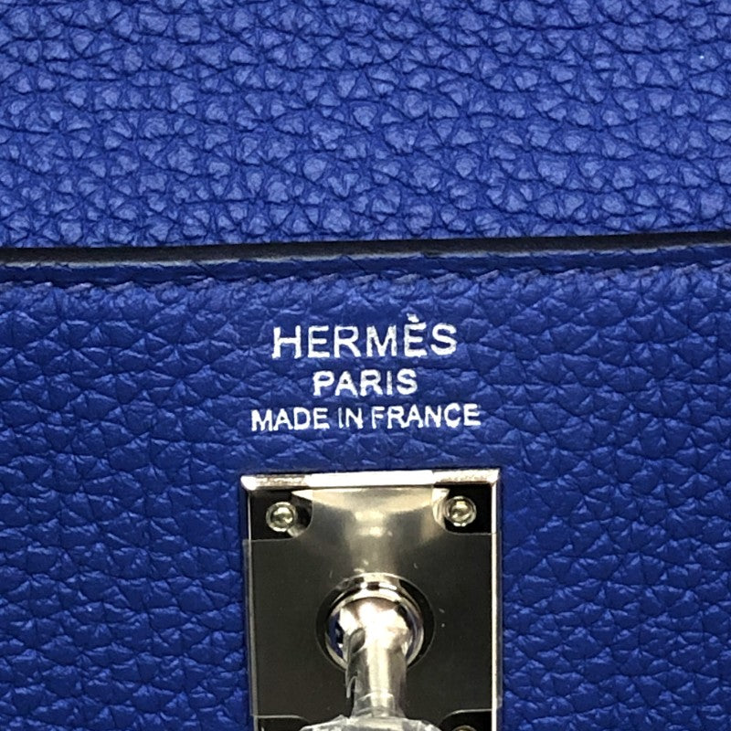 エルメス HERMES ケリー25 内縫い U刻 ブルーロワイヤル シルバー金具 トゴ レディース ハンドバッグ ショルダーバッグ 2WAY