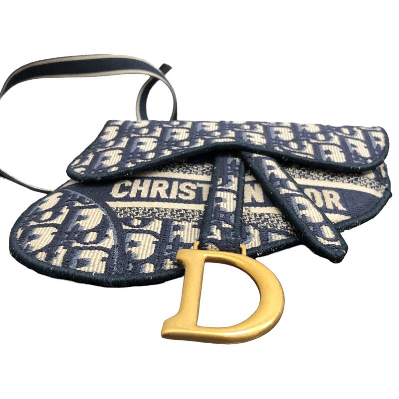 クリスチャン・ディオール Christian Dior サドルフラットベルトポーチ S5632CRIW ネイビー オブリークキャンパス レディース  その他バッグ