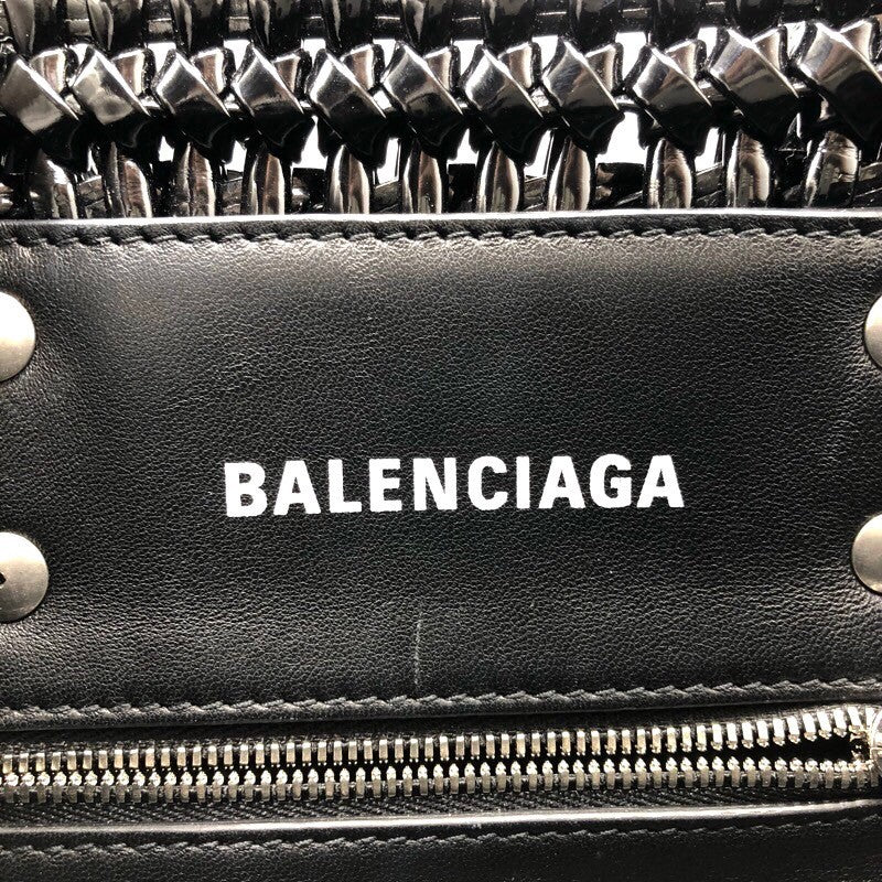 バレンシアガ BALENCIAGA ビストロXS 671342 ブラック/シルバー金具 エナメル レディース ショルダーバッグ