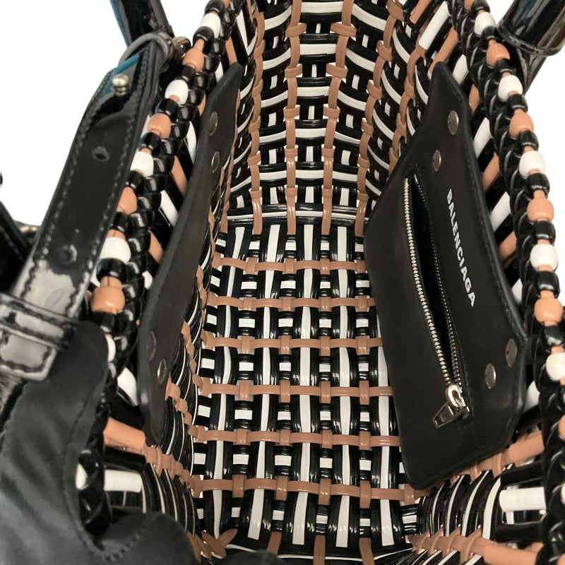 バレンシアガ BALENCIAGA ビストロXS 671342 ブラック・マルチ エナメル レディース ショルダーバッグ