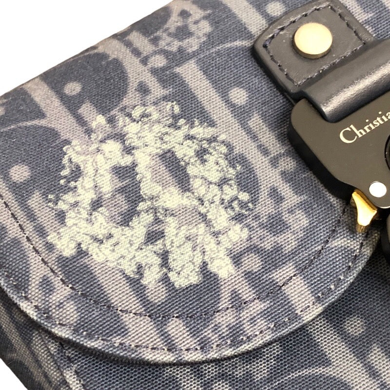クリスチャン・ディオール Christian Dior サドルショルダーバッグ 2ADCA-435DDO ブルー コットンデニム レディース ハンドバッグ
