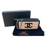 シャネル CHANEL CCフィリグリー チェーンウォレット A84450  ベージュ/ブラック ゴールド金具 キャビアスキン レディース ショルダーバッグ