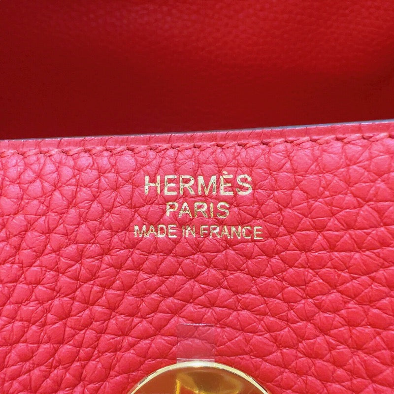 エルメス HERMES リンディ 30 A刻（2017年製） ルージュトマト ゴールド金具 トリヨン レディース ショルダーバッグ