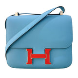 エルメス HERMES コンスタンス3　PM D刻印 （2019年製） ブルーノール レッド シルバー金具 ヴォーエプソン レディース ショルダーバッグ