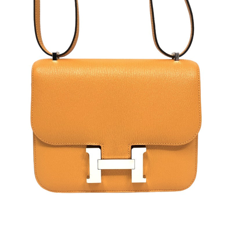 エルメス HERMES コンスタンス3 ミニ ヴェルソ Z刻 ムタード×ローズアザレ シルバー金具 シェーブル レディース ショルダーバッグ