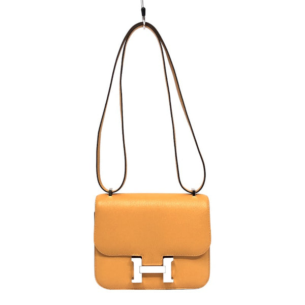 エルメス HERMES コンスタンス3 ミニ ヴェルソ Z刻 ムタード×ローズアザレ シルバー金具 シェーブル レディース ショルダーバッグ