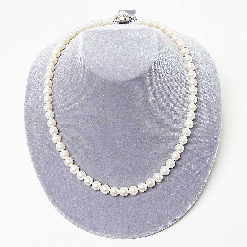 TASAKI ベア　パール　ネックレス タサキ TASAKI パール一連ネックレス 7.0～7.5mm 925SV あこや