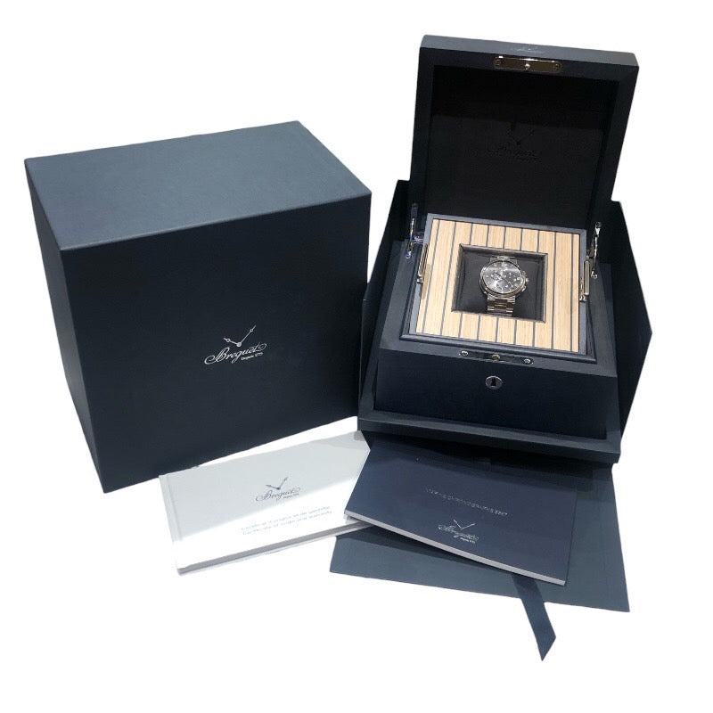 ブレゲ Breguet マリーン クロノグラフ 5527TI/G2/TWO グレー チタン 自動巻き メンズ 腕時計