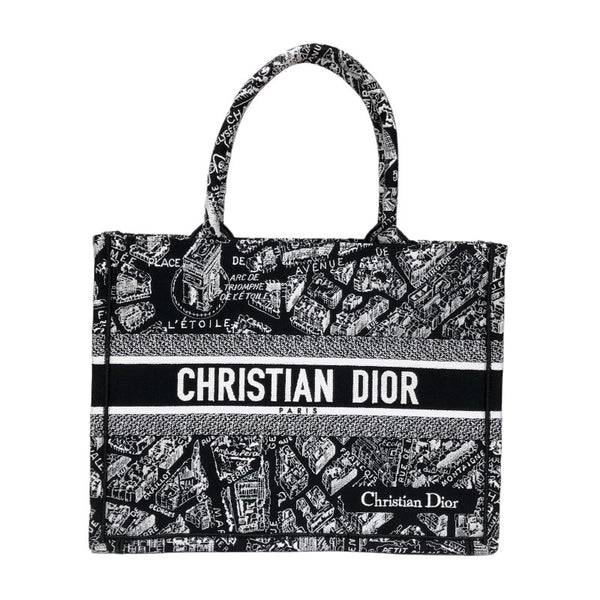 クリスチャン・ディオール Christian Dior ブックトート ミディアム M1296ZOMP ブラック コットン レディース
