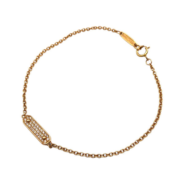 ティファニー TIFFANY＆CO タグチェーン ダイヤブレス 750PG K18ピンクゴールド ジュエリー