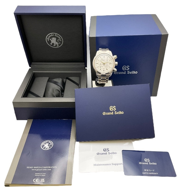 セイコー SEIKO GrandSeiko　スポーツコレクション スプリングドライブ クロノグラフ GMT SBGC247 ホワイト チタン メンズ 腕時計