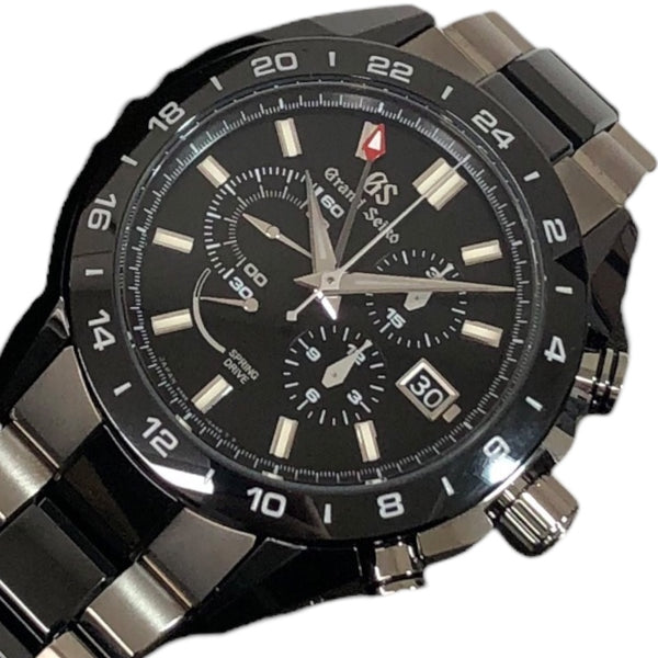 セイコー SEIKO スポーツコレクション ブラックセラミックス スプリングドライブ クロノグラフ GMT SBGC223 チタン 自動巻き メンズ 腕時計