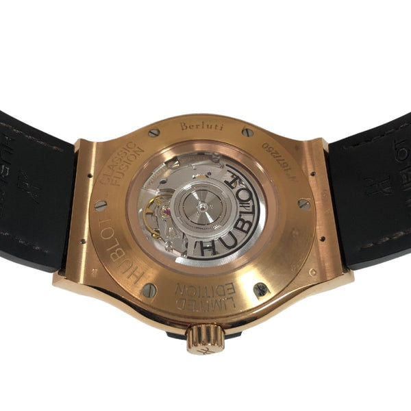 ウブロ HUBLOT クラシックフュージョン チタニウム ベルルッティ スクリット キングゴールド 限定250本 511.OX.0500.VR.BER16 K18ピンクゴールド 自動巻き メンズ 腕時計