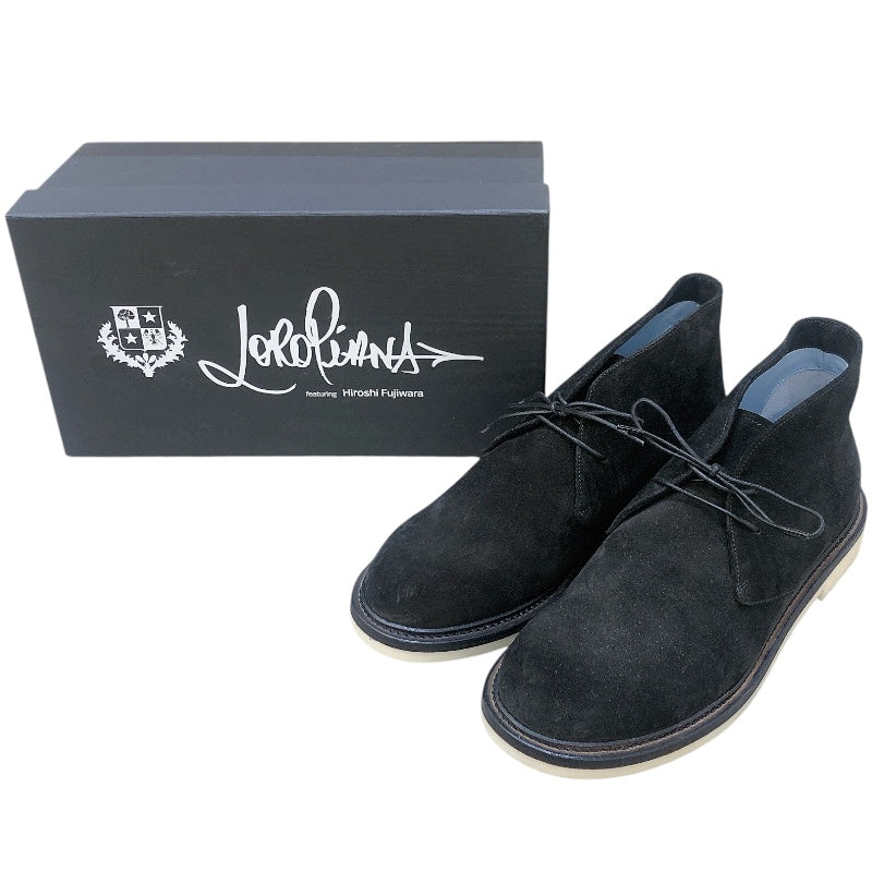 Loro Piana ×Hiroshi　Fujiwara　スエードデザートブーツ FAM1344 ブラック メンズ ブーツ