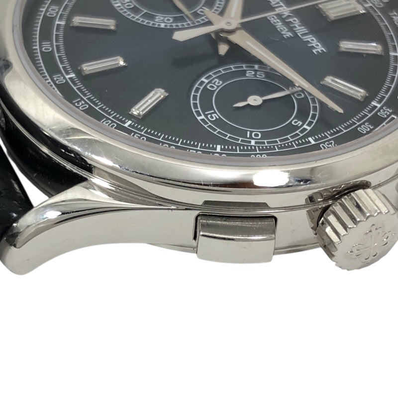 パテック・フィリップ PATEK PHILIPPE コンプリケーション クロノグラフ 5170P-001 ブルー Pt950/レザーストラップ 手巻き メンズ 腕時計