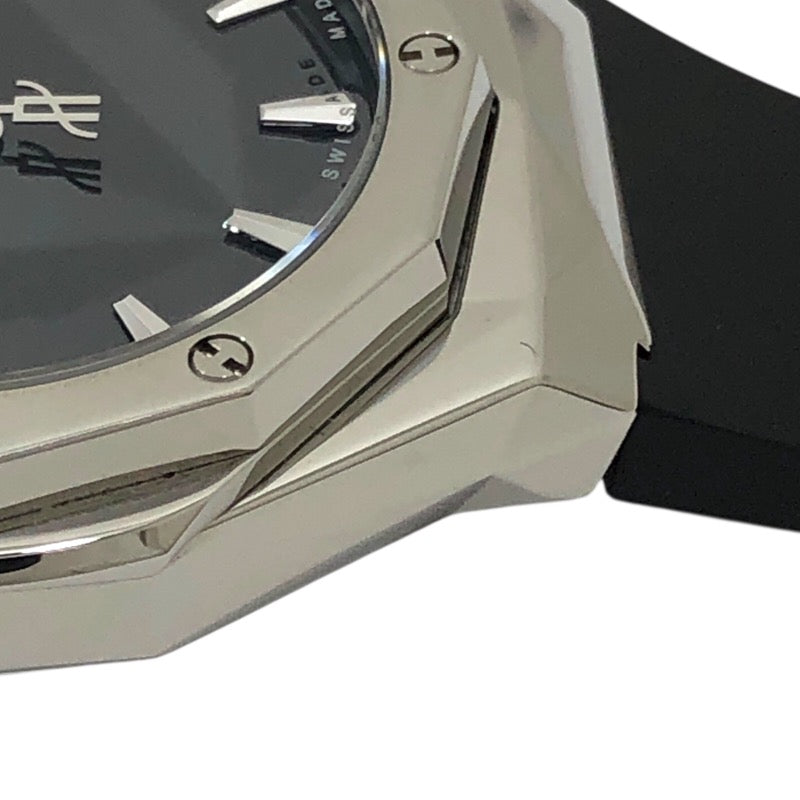 ウブロ HUBLOT クラシックフュージョン オーリンスキー チタニウム 550.NS.1800.RX.ORL19 ブラック チタン/ラバーストラップ 自動巻き メンズ 腕時計