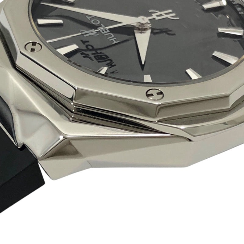 ウブロ HUBLOT クラシックフュージョン オーリンスキー チタニウム 550.NS.1800.RX.ORL19 ブラック チタン/ラバーストラップ 自動巻き メンズ 腕時計