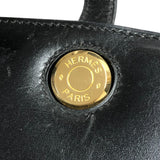 エルメス HERMES ダルヴィMM □D刻 ブラック ゴールド金具 ボックスカーフ レディース ハンドバッグ