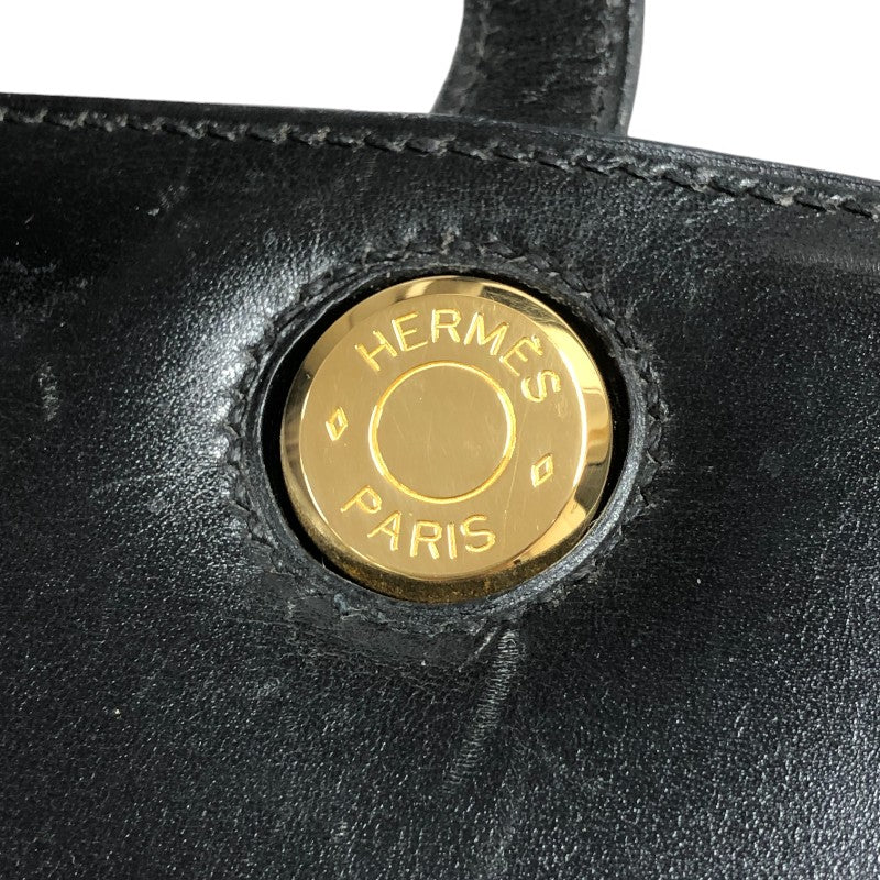 エルメス HERMES ダルヴィMM □D刻 ブラック ゴールド金具 ボックスカーフ レディース ハンドバッグ