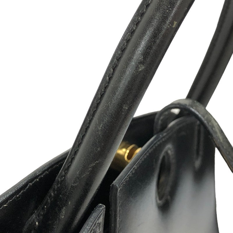 エルメス HERMES ダルヴィMM □D刻 ブラック ゴールド金具 ボックスカーフ レディース ハンドバッグ