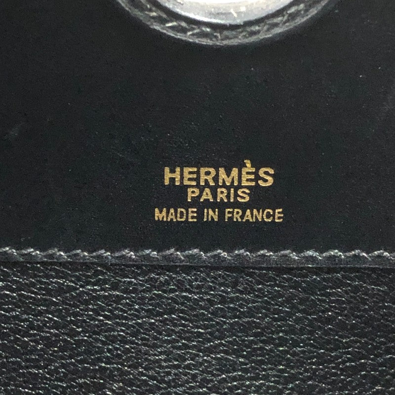 エルメス HERMES ダルヴィMM □D刻 ブラック ゴールド金具 ボックスカーフ レディース ハンドバッグ