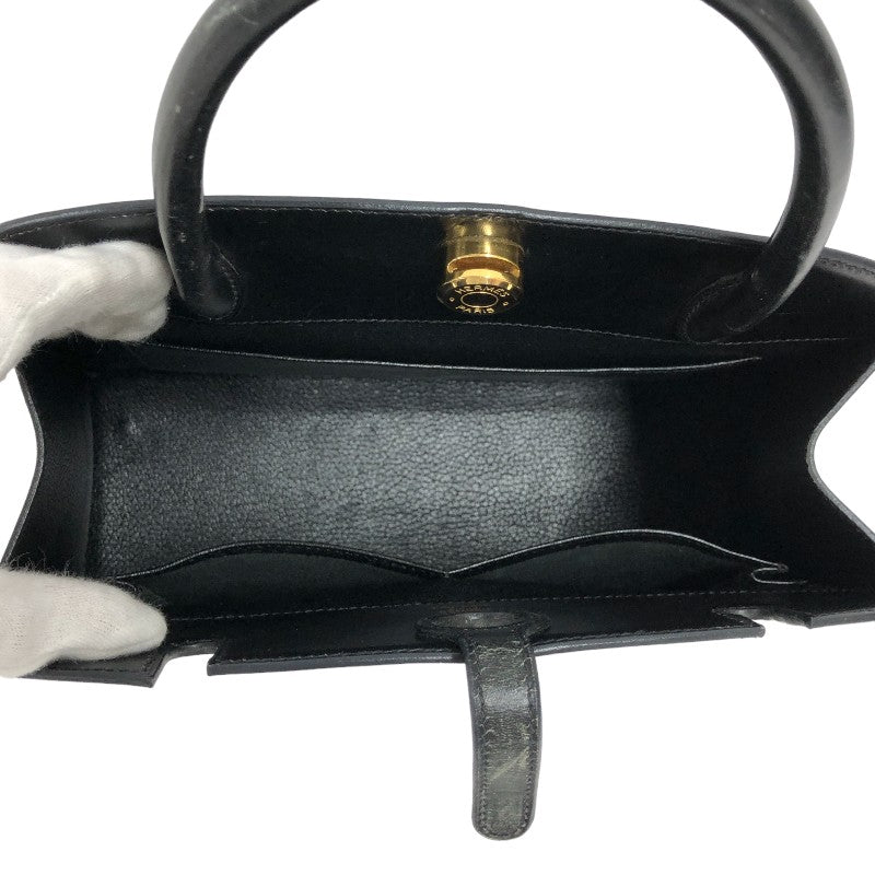 エルメス HERMES ダルヴィMM □D刻 ブラック ゴールド金具 ボックスカーフ レディース ハンドバッグ