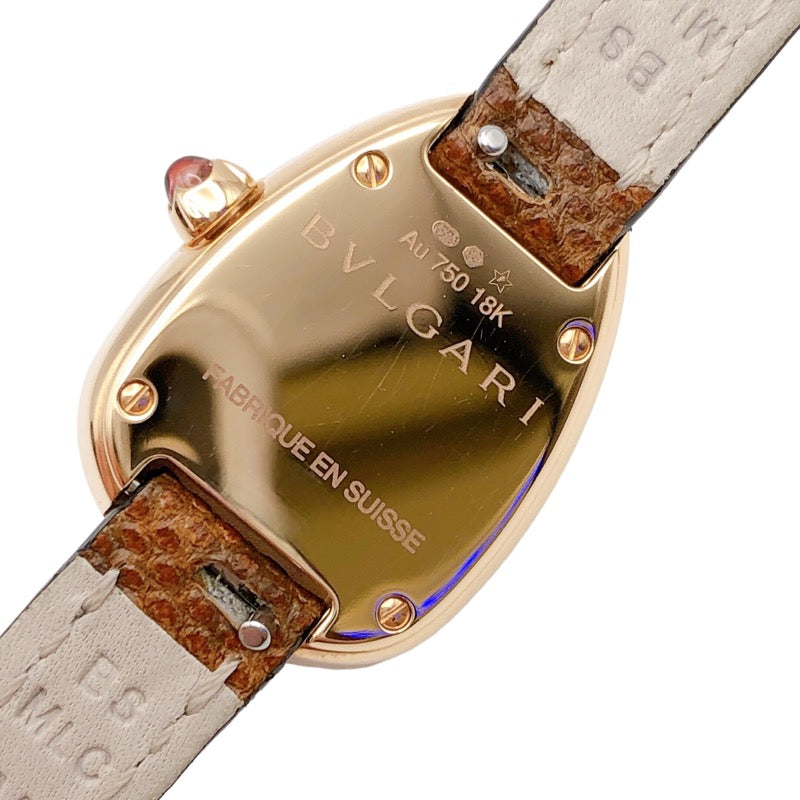 ブルガリ BVLGARI セルペンティ　ホワイトシェル 102727 ホワイト K18PG/レザーストラップ クオーツ レディース 腕時計