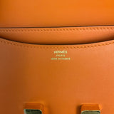 エルメス HERMES コンスタンス3 ミニ U刻 オレンジ×ゴールド金具 スイフト レディース ショルダーバッグ