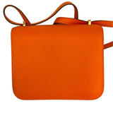 エルメス HERMES コンスタンス3 ミニ U刻 オレンジ×ゴールド金具 スイフト レディース ショルダーバッグ