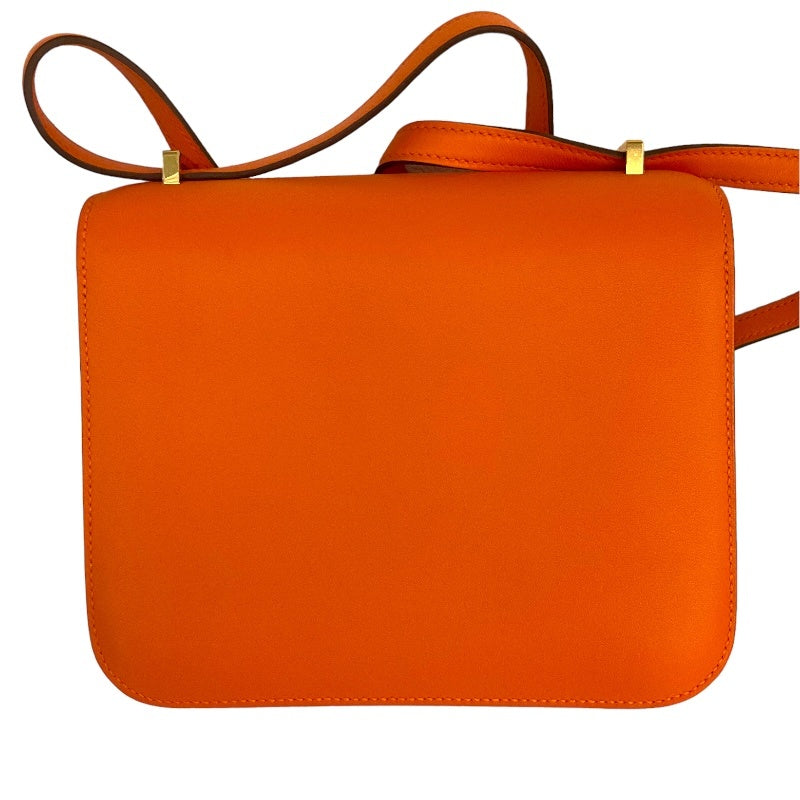 エルメス HERMES コンスタンス3 ミニ U刻 オレンジ×ゴールド金具 スイフト レディース ショルダーバッグ