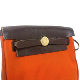 エルメス HERMES エールバッグ □H刻印　(2004年製) オレンジ/ゴールド金具 トワル レディース ショルダーバッグ