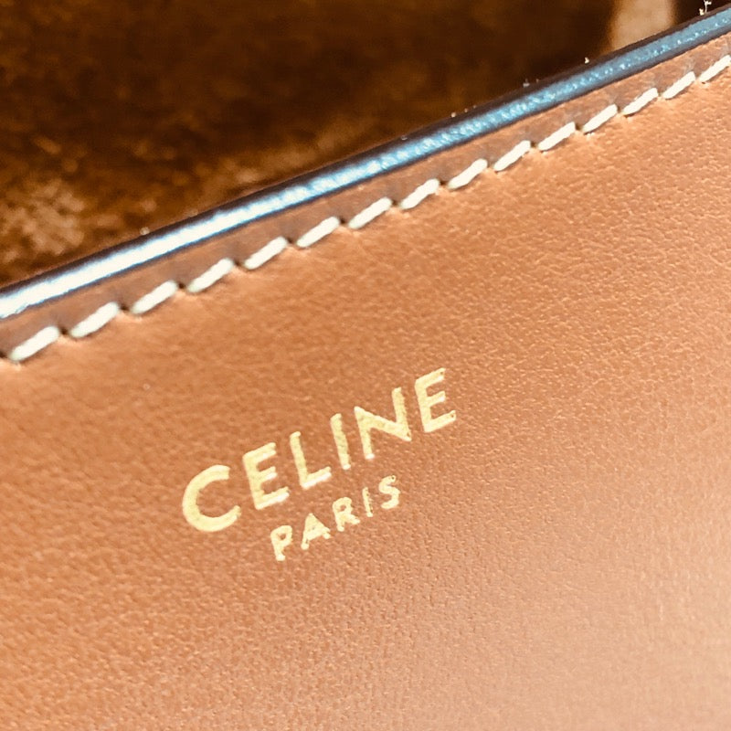 セリーヌ CELINE フォルコキュイルトリオンフショルダーバッグ タン ...