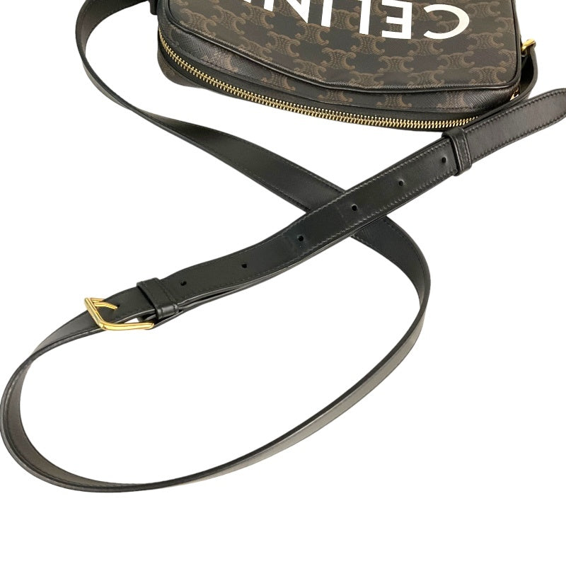 セリーヌ CELINE ミディアムメッセンジャー 194502 ブラック トリオンフキャンバス メンズ ショルダーバッグ