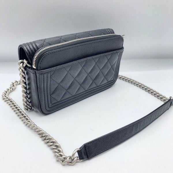 シャネル CHANEL ボーイシャネル チェーンウォレット AP3013 B09142 NK294 ブラック×SV金具 キャビアスキン レディース ショルダーバッグ