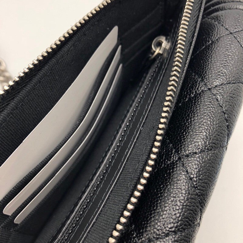 シャネル CHANEL ボーイシャネル チェーンウォレット AP3013 B09142 NK294 ブラック×SV金具 キャビアスキン レディース ショルダーバッグ