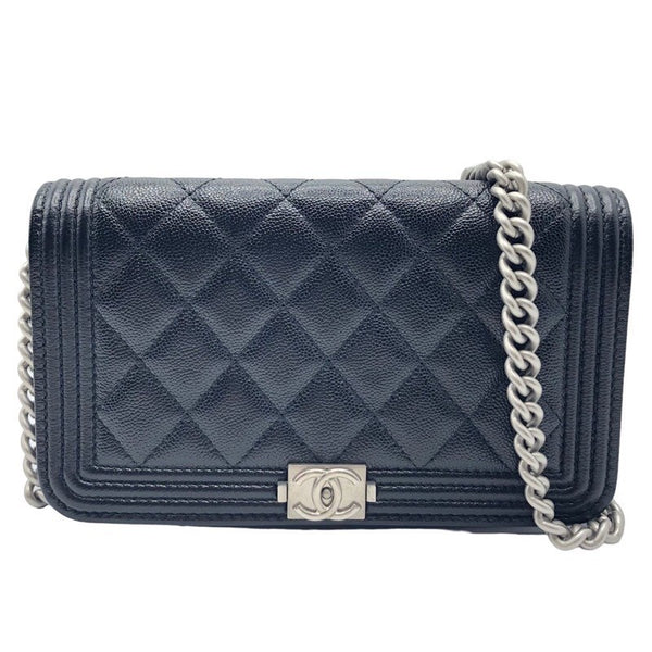 シャネル CHANEL ボーイシャネル チェーンウォレット AP3013 B09142 NK294 ブラック×SV金具 キャビアスキン レディース ショルダーバッグ