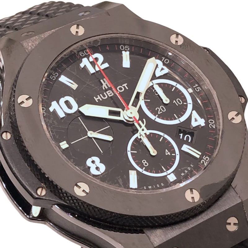 ウブロ HUBLOT ビッグバンブラックマジック 301.CX.130.RX ブラック セラミック セラミック　ラバー メンズ 腕時計