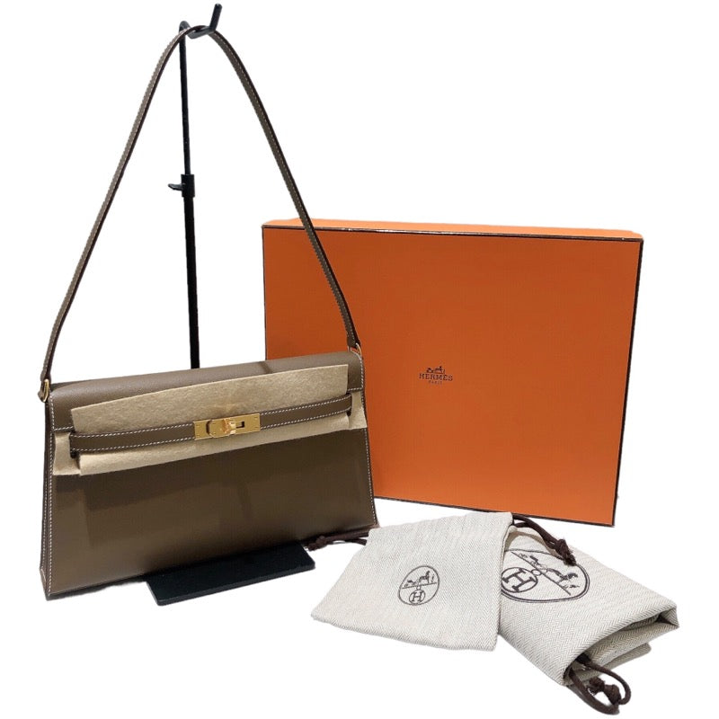 エルメス HERMES ケリーエラン B刻印 エトゥープ/GD金具 マダム レディース ショルダーバッグ