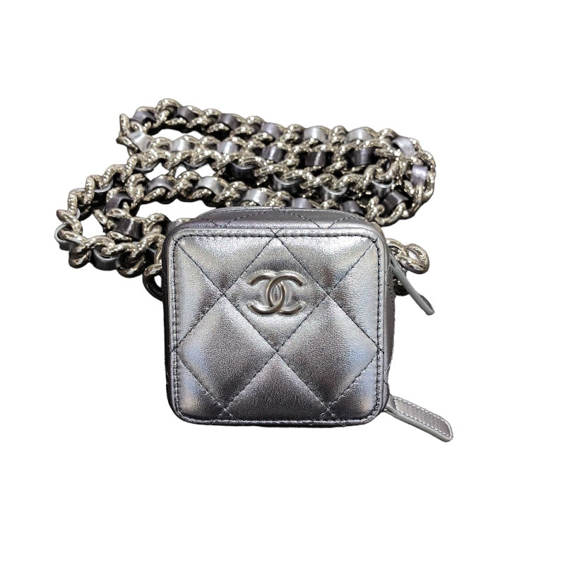 シャネル CHANEL ココパンクキューブショルダーバッグ シルバー　シルバー金具 ラムスキン レディース ショルダーバッグ