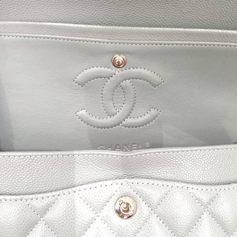 シャネル CHANEL マトラッセ23 A01113  ライトブルー　シルバー金具  キャビアスキン レディース ショルダーバッグ