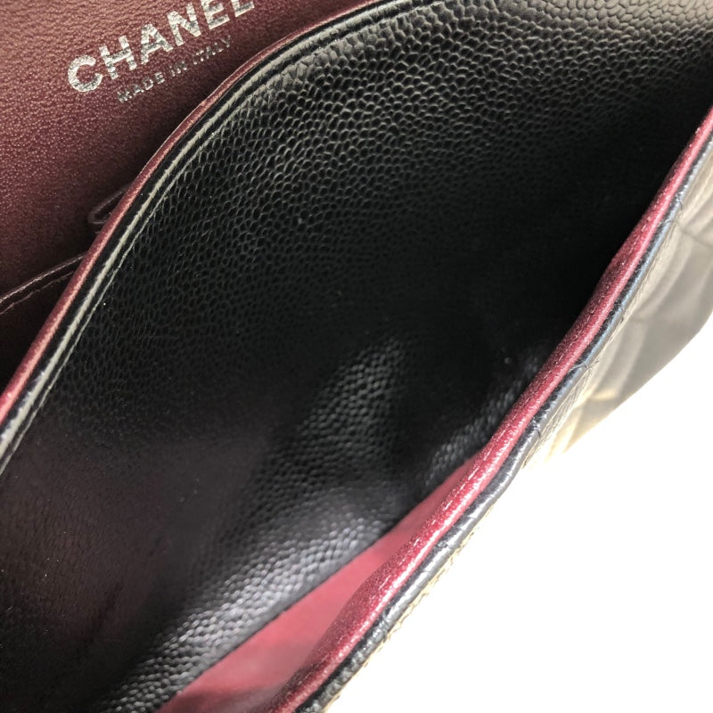 シャネル CHANEL マトラッセ25 A01112 ブラック マットキャビアスキン シルバー金具 レディース ショルダーバッグ