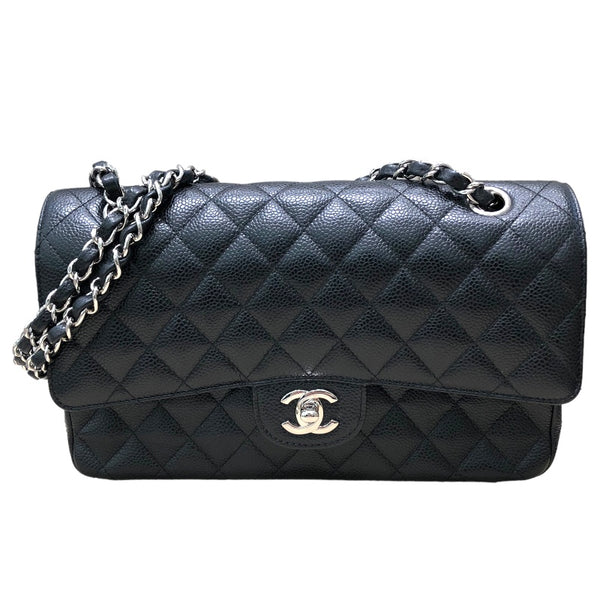 シャネル CHANEL マトラッセ25 A01112 ブラック マットキャビアスキン シルバー金具 レディース ショルダーバッグ