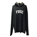 バレンシアガ BALENCIAGA FREE スウェット パーカー 22SS ダメージ加工 裏起毛 1AAU5K ブラック コットン100% メンズ パーカー