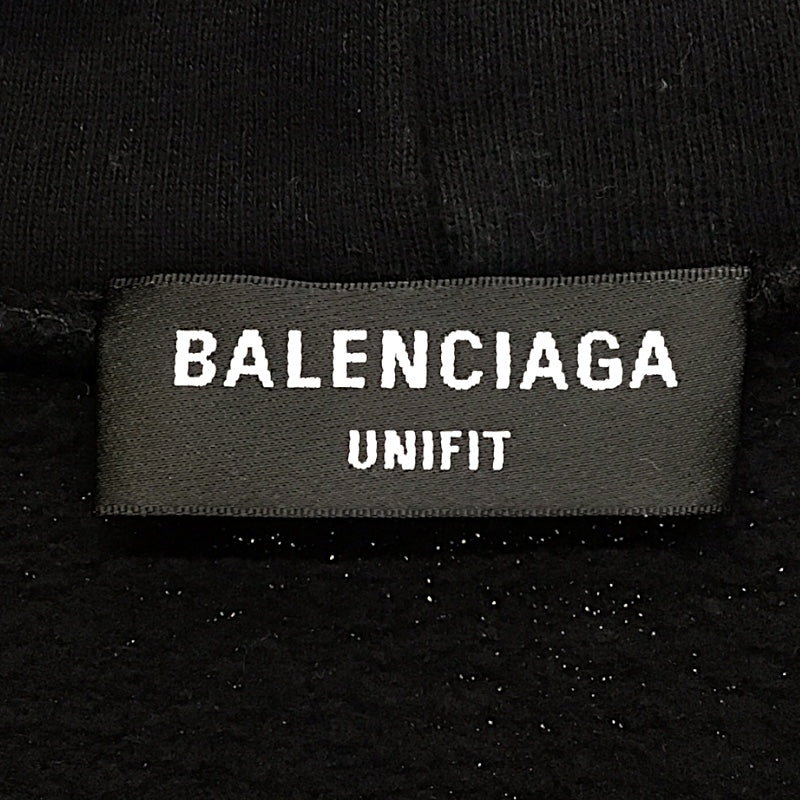 バレンシアガ BALENCIAGA FREE スウェット パーカー 22SS ダメージ加工 裏起毛 1AAU5K ブラック コットン100% メンズ パーカー