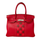 エルメス HERMES バーキン30 トレサージュ D刻印　(2019年製) ルージュピマン・ルージュクー(・ルージュアッシュ) シルバー金具 スイフト レディース ハンドバッグ
