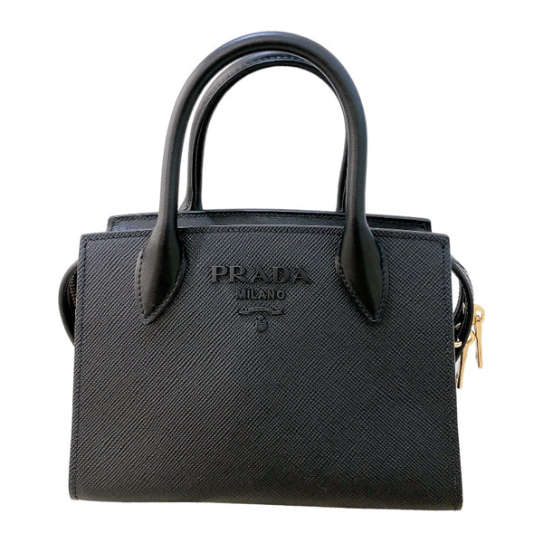 プラダ PRADA モノクローム2WAYバッグ 1BA269 ブラック ゴールド金具 