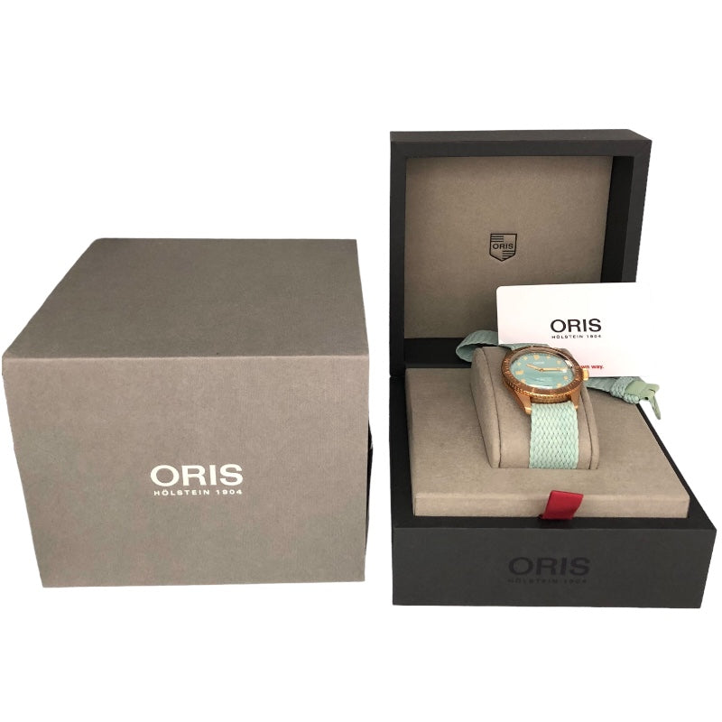 オリス ORIS ダイバーズ65 コットンキャンディ 01 733 7771 3157 グリーン/ゴールド ステンレススチール 自動巻き レディース 腕時計