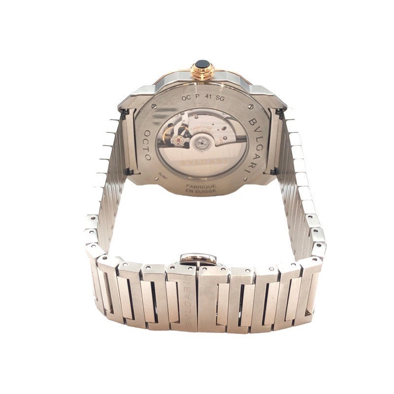 ブルガリ BVLGARI オクトローマ 103210 ブラック PG×SS メンズ 腕時計