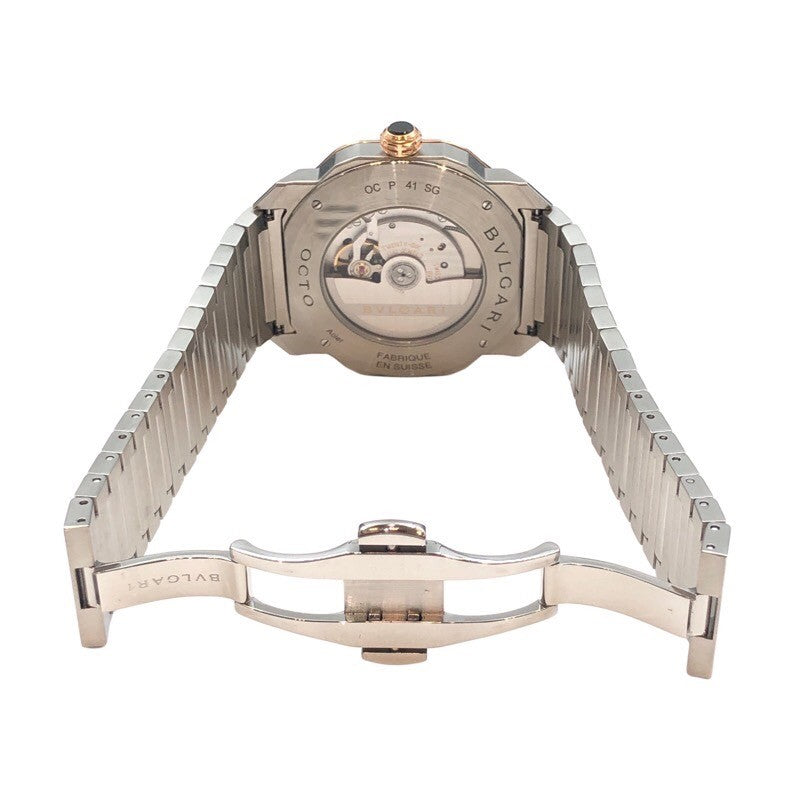 ブルガリ BVLGARI オクトローマ 103210 ブラック PG×SS メンズ 腕時計